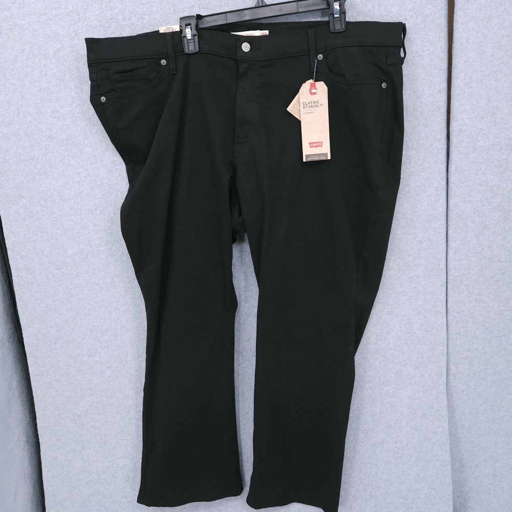 Levi's Classic Straight Leg Black Mid Rise Jeans Womens Plus Size 24W S NWT